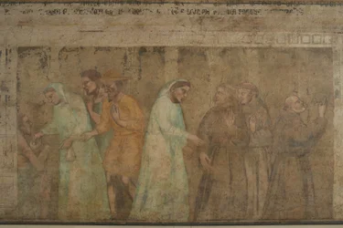 Detail van de Aankomst van de Grijze Broeders in Florence